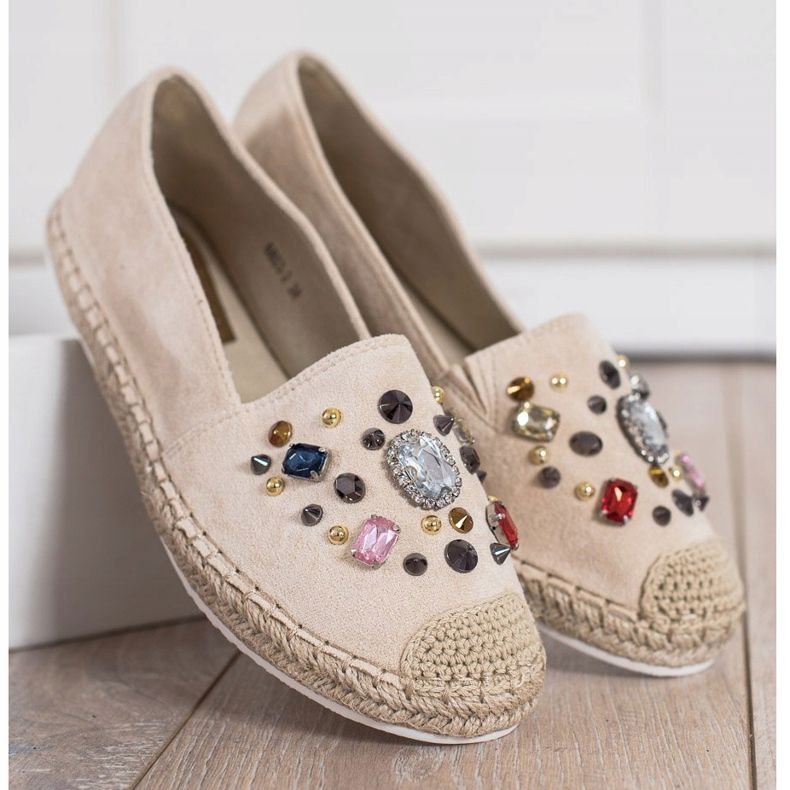 Gogo Espadrilles Avec Cristaux beige 2 Gogo Espadrilles Avec Cristaux beige 2