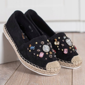 Gogo Espadrilles Avec Cristaux noir 2