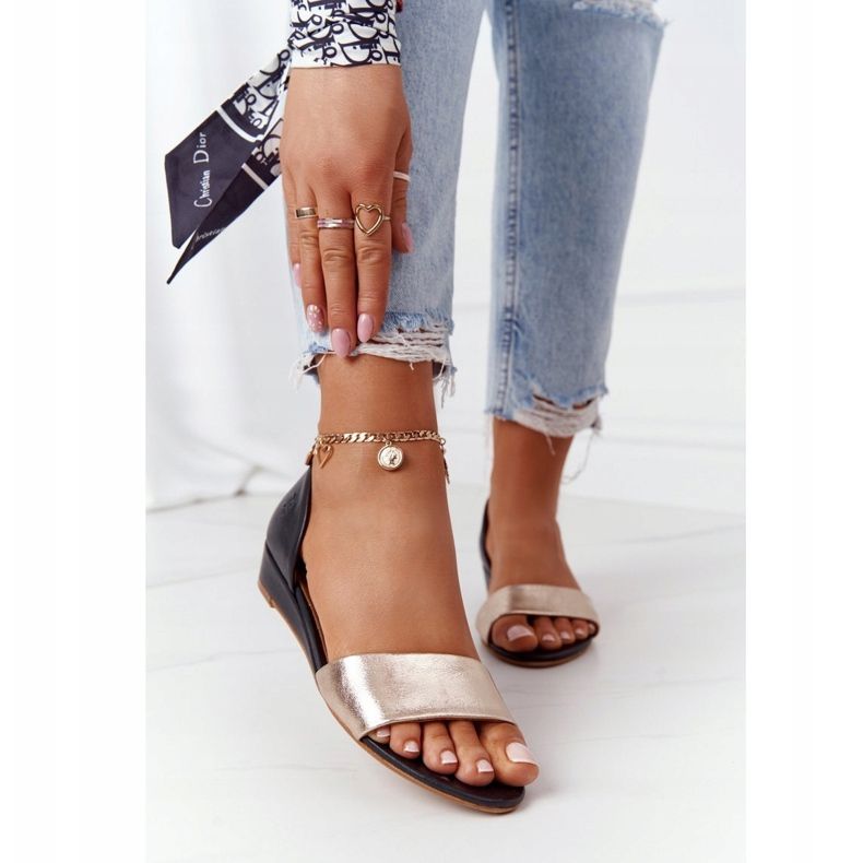 Sandales Cuir Maciejka 1971-46 Noir et Or le noir 2