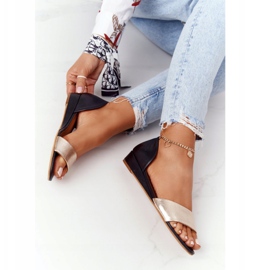 Sandales Cuir Maciejka 1971-46 Noir et Or 1