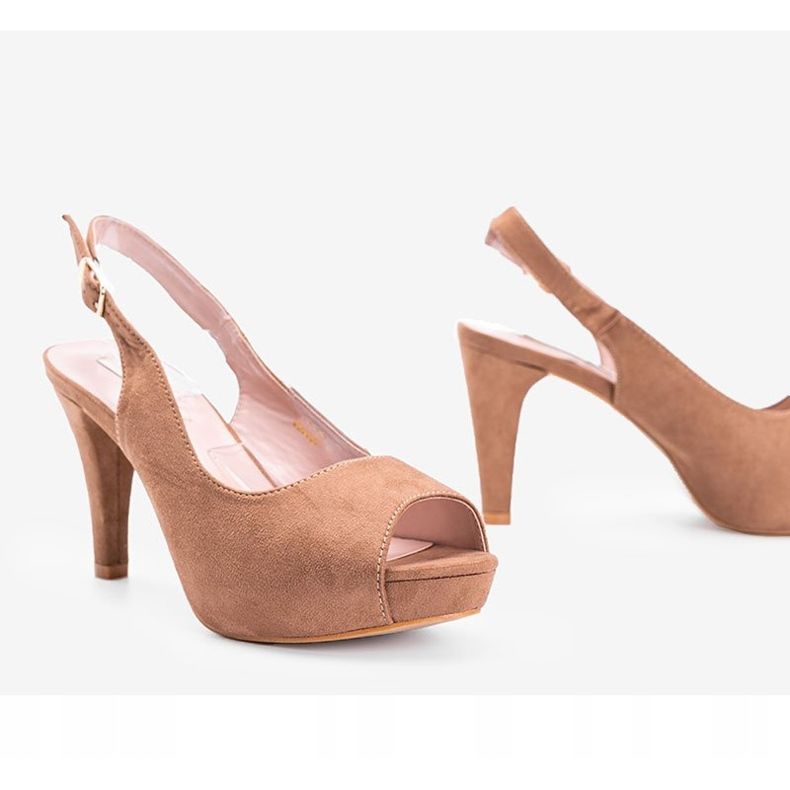 Sandales à talon aiguille marron Jun's brun 1