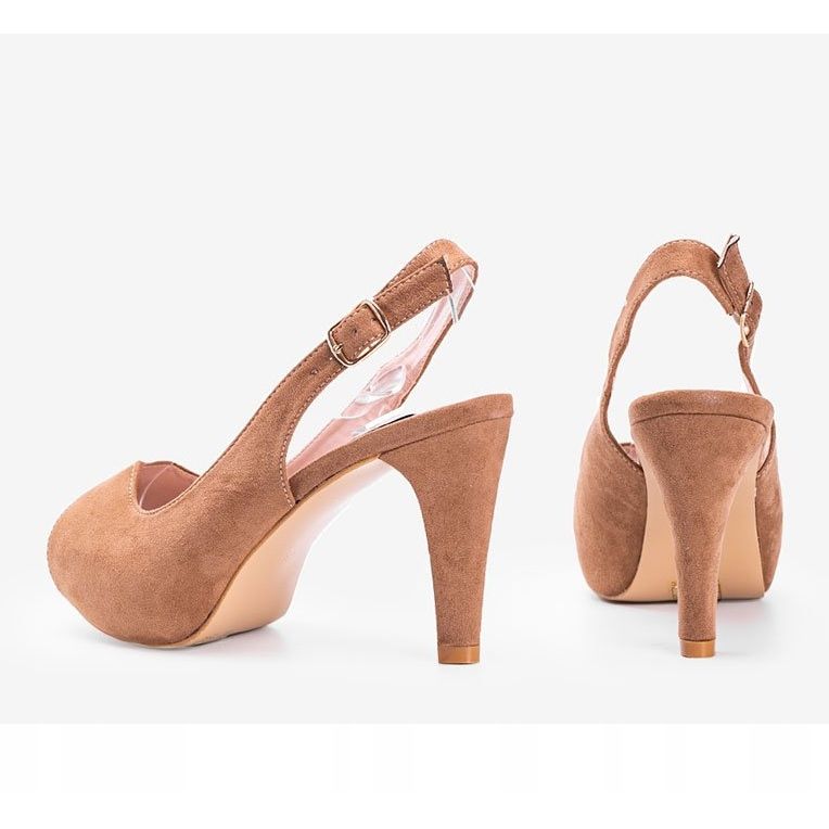 Sandales à talon aiguille marron Jun's brun 2