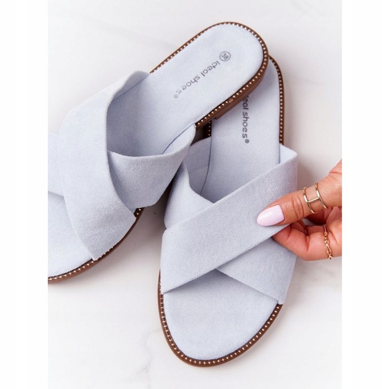 Chaussons Velours Femme Bleu Edesa 1 Chaussons Velours Femme Bleu Edesa 1