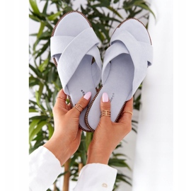 Chaussons Velours Femme Bleu Edesa 2