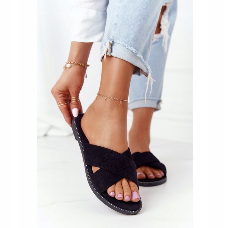 Chaussons Femme Velours Noir Edesa le noir 2 Chaussons Femme Velours Noir Edesa le noir 2