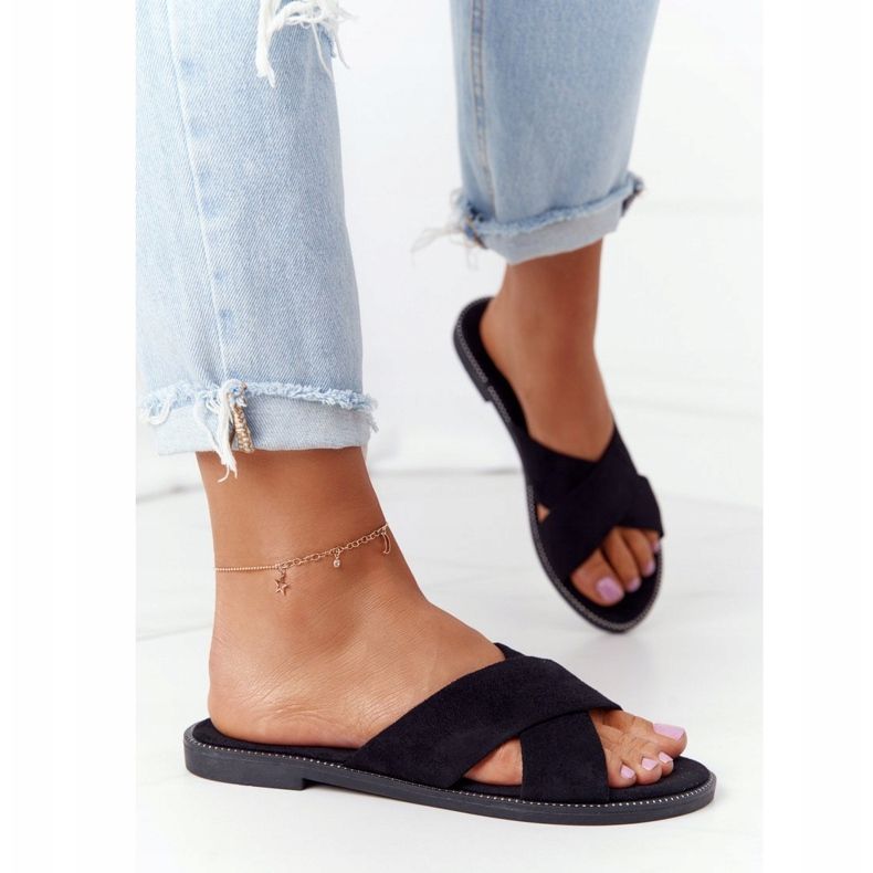 Chaussons Femme Velours Noir Edesa 1