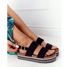 Sandales en daim sur la plate-forme noire Olympia le noir multicolore 5