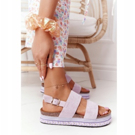 Sandales en daim sur la plate-forme violet Olympia 4