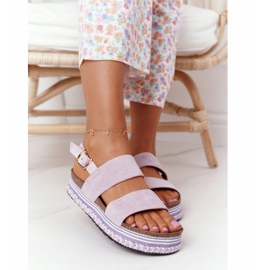 Sandales en daim sur la plate-forme violet Olympia 2
