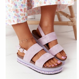 Sandales en daim sur la plate-forme violet Olympia 3