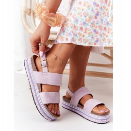 Sandales en daim sur la plate-forme violet Olympia 5