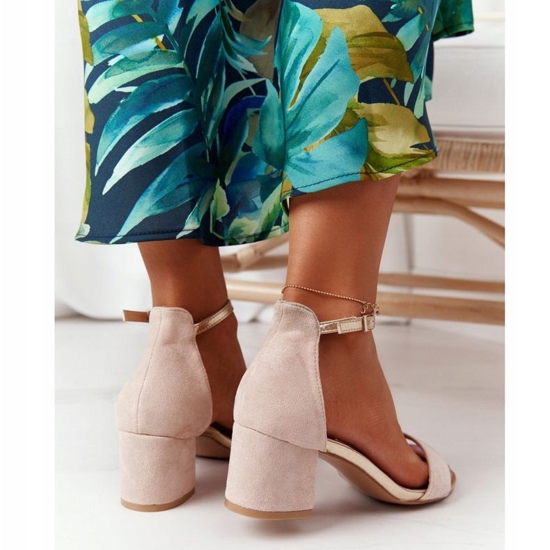 Sandales Talons Hauts En Daim Beige Janet 1