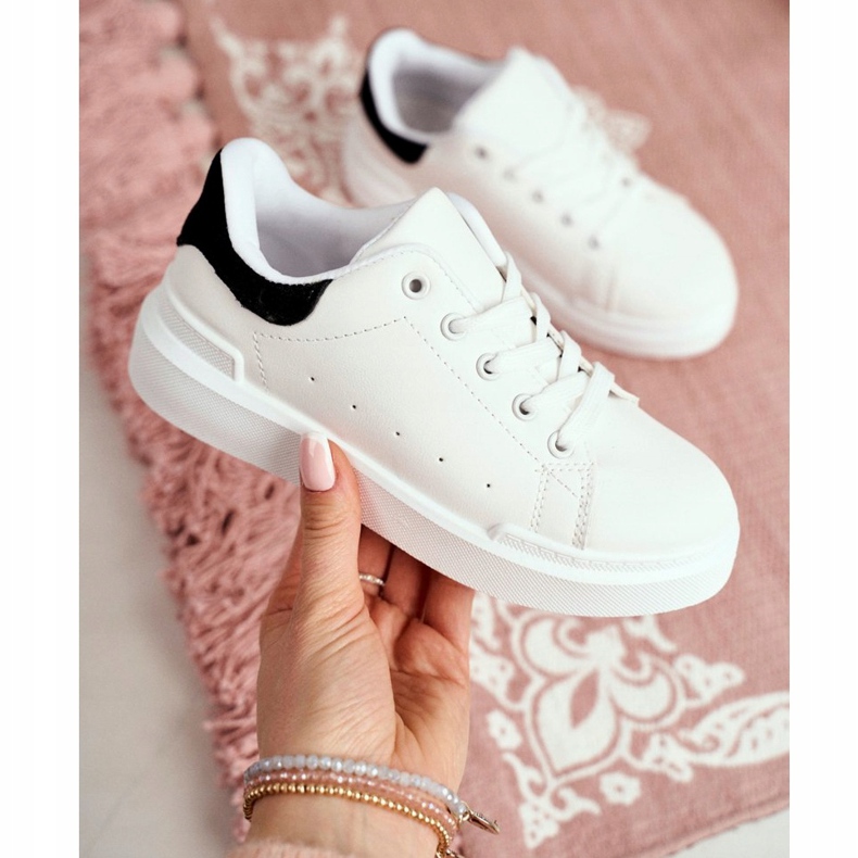 FRROCK Chaussures de sport jeunesse pour enfant Bilbo blanches le noir 2