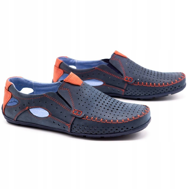 Olivier Chaussures homme mocassins 901 bleu marine avec rouge 2 Olivier Chaussures homme mocassins 901 bleu marine avec rouge 2