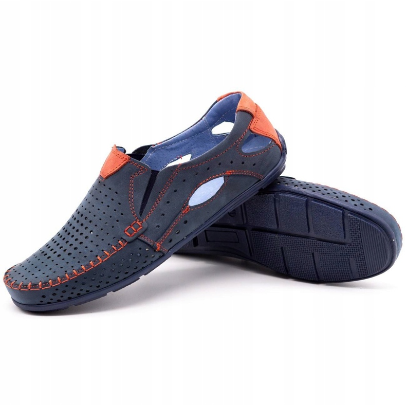 Olivier Chaussures homme mocassins 901 bleu marine avec rouge 3 Olivier Chaussures homme mocassins 901 bleu marine avec rouge 3