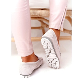 Mocassins Cuir Ecologique Rio Flore Beige gris 4