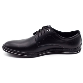 Lukas Chaussures pour hommes en cuir 295LU noir avec blanc blanche le noir 1
