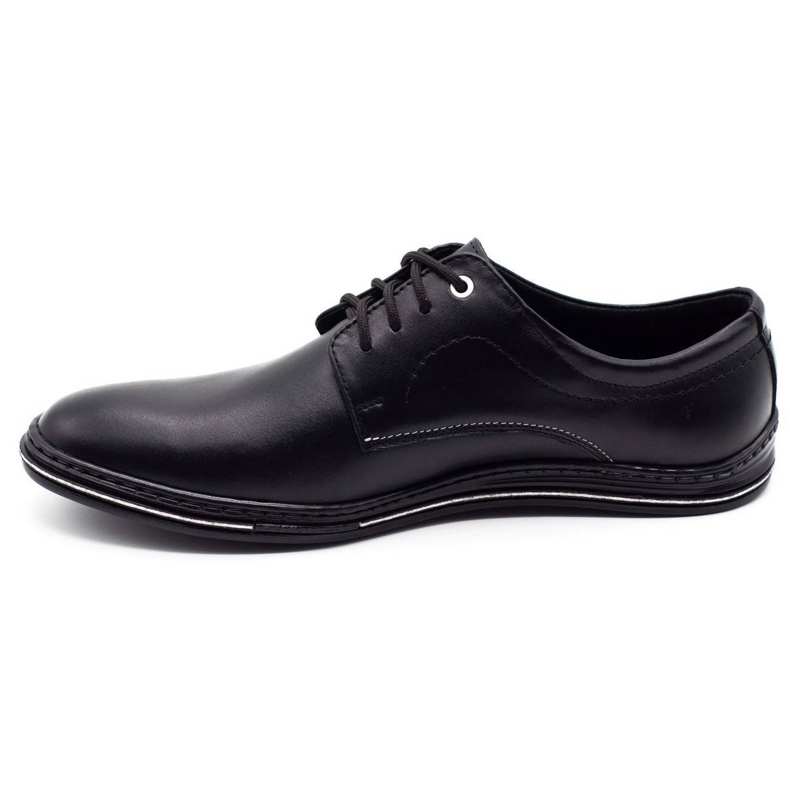 Lukas Chaussures pour hommes en cuir 295LU noir avec blanc 1