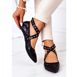 Ballerines en Cuir Plié Lu Boo Noir 2