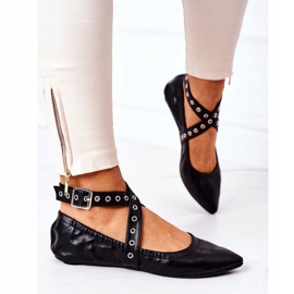 Ballerines en Cuir Plié Lu Boo Noir le noir 3