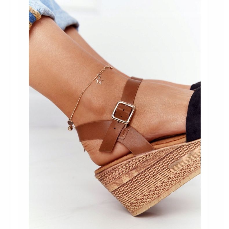 S.Barski Sandales Noires Sur Compensée S. Barski GD-38 brun 1