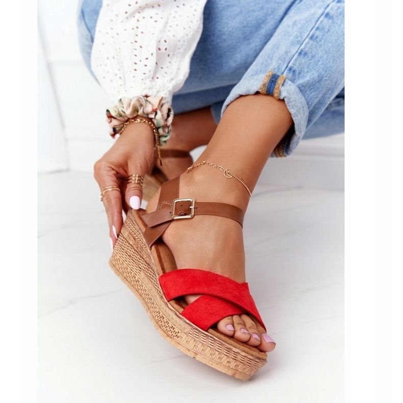 S.Barski Sandales On Wedge S. Barski GD-38 Rouge brun 1 S.Barski Sandales On Wedge S. Barski GD-38 Rouge brun 1