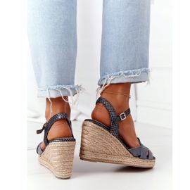 Sandales compensées en cuir Big Star HH274378 Argent gris 2
