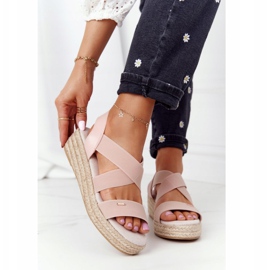 Sandales Compensées Avec Côtes Big Star HH274413 Rose 2