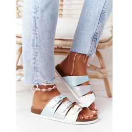 Chaussons profilés en cuir Big Star HH274587 Turquoise-Argent blanche bleu 2 Chaussons profilés en cuir Big Star HH274587 Turquoise-Argent blanche bleu 2