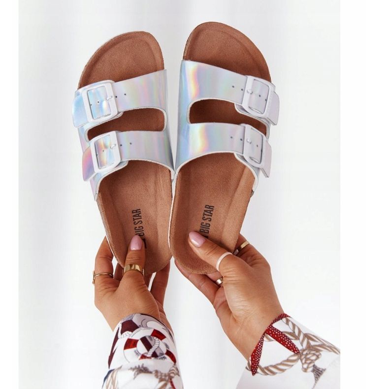 Chaussons profilés en cuir Big Star HH274895 Argent 1