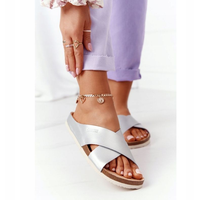 Chaussons profilés en cuir Big Star HH274650 Argent 1 Chaussons profilés en cuir Big Star HH274650 Argent 1