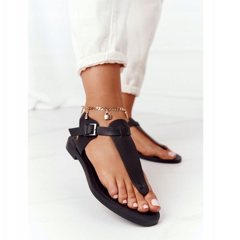Sandales en cuir Tongs Big Star HH274700 Noir 2