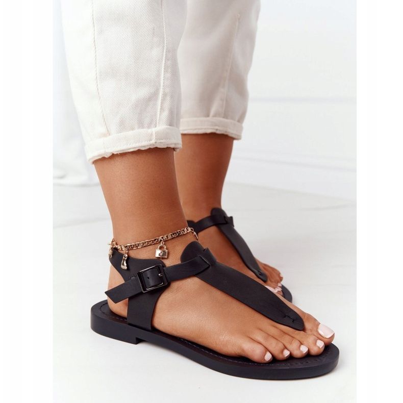 Sandales en cuir Tongs Big Star HH274700 Noir 1