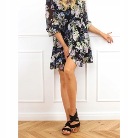 Sandales à lanières en caoutchouc noir 9225 Noir 1