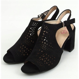Sandales ajourées à talons noires 429-10 Noir le noir 1