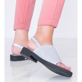 Sandales à talons plats bleues Betsy 1