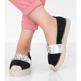Espadrilles noires avec pierres Cher 1