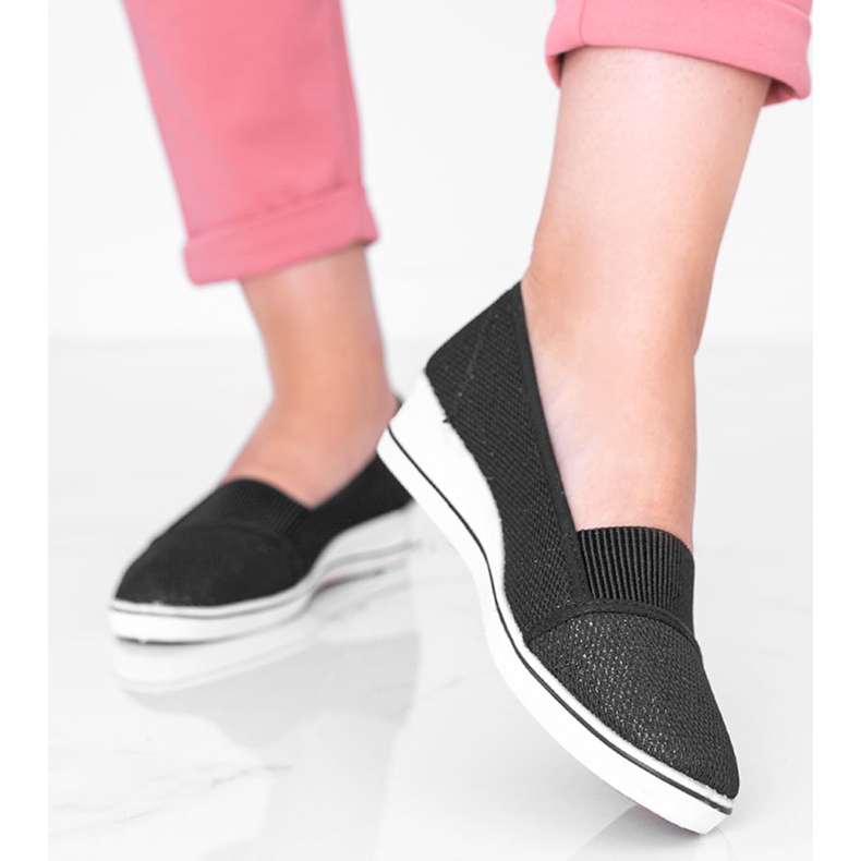 Ballerines noires brillantes sur le coin Glam Star le noir 1 Ballerines noires brillantes sur le coin Glam Star le noir 1