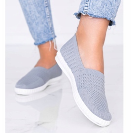 Les sneakers Slip On ajourées grises Funk 1