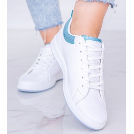 Baskets holographiques Madalynn en blanc et bleu blanche 1