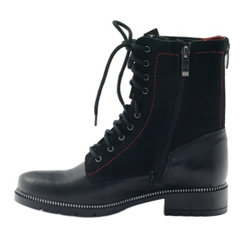 Bottes en cuir pour femmes Kazkobut 2809 bottes noires le noir rouge 2