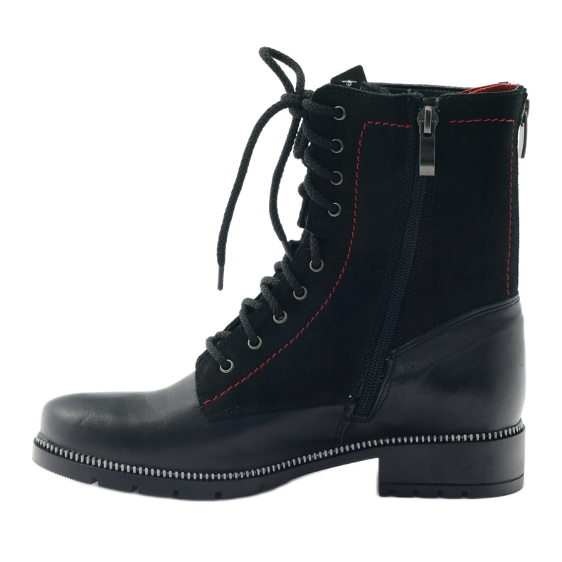 Bottes en cuir pour femmes Kazkobut 2809 bottes noires le noir rouge 2