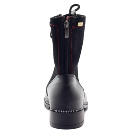 Bottes en cuir pour femmes Kazkobut 2809 bottes noires le noir rouge 3