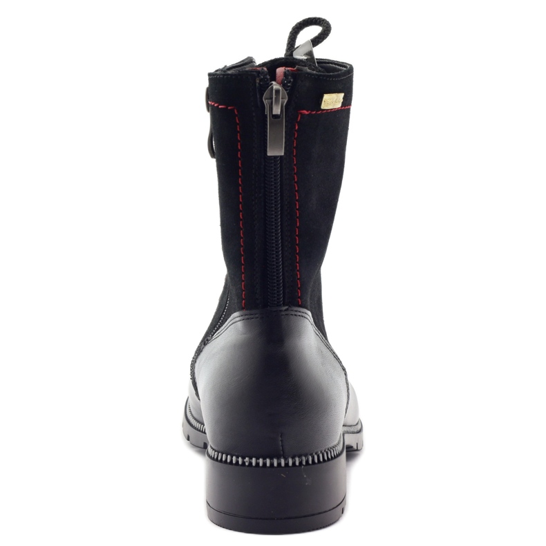 Bottes en cuir pour femmes Kazkobut 2809 bottes noires rouge 3