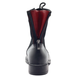 Bottes en cuir pour femmes Kazkobut 2809 bottes noires le noir rouge 4