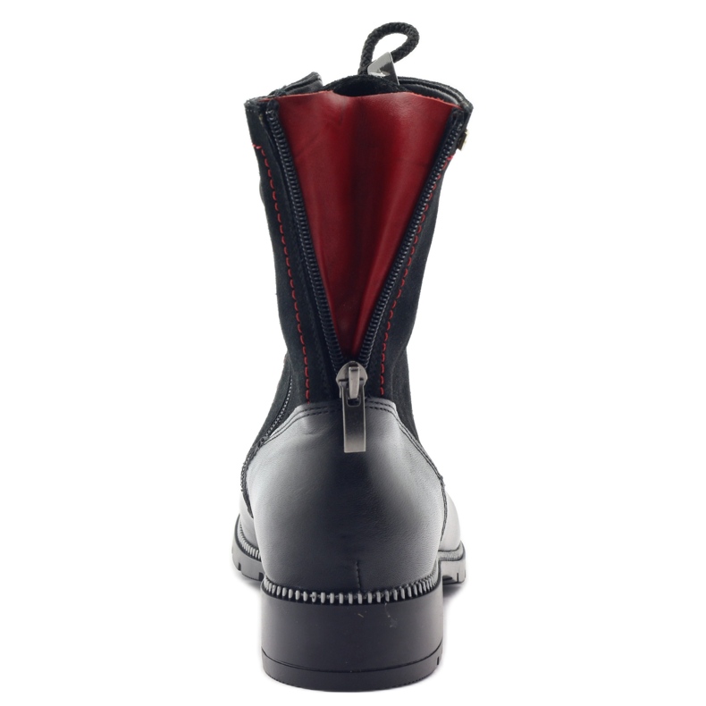 Bottes en cuir pour femmes Kazkobut 2809 bottes noires rouge 4