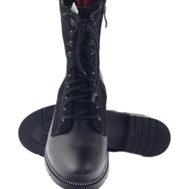 Bottes en cuir pour femmes Kazkobut 2809 bottes noires rouge 5
