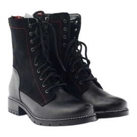 Bottes en cuir pour femmes Kazkobut 2809 bottes noires rouge 6