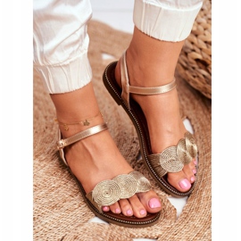 S.Barski Sandales Plates Femme Or Barski Humanity doré 3