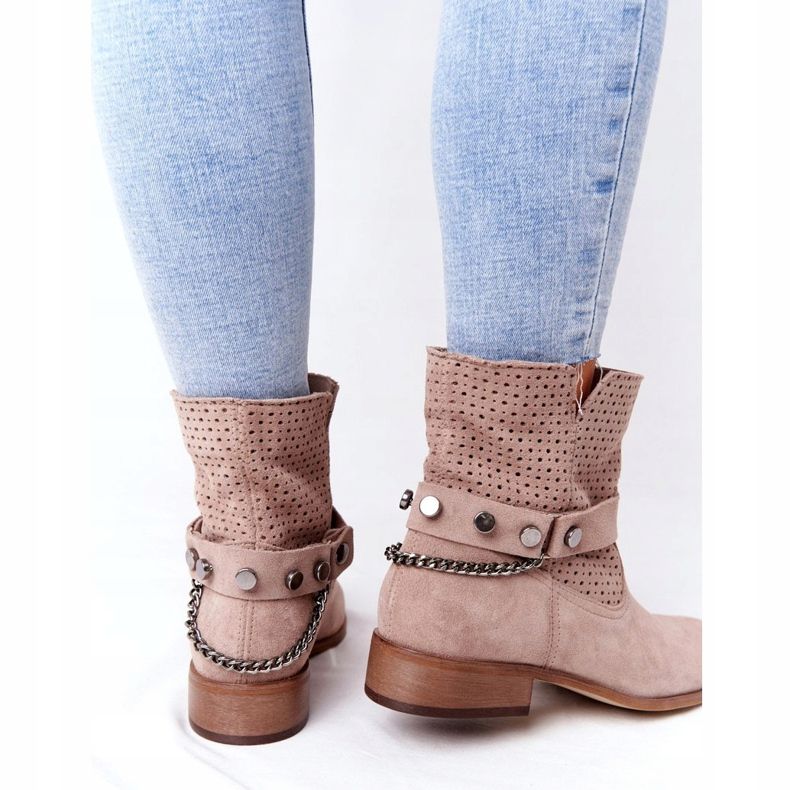 Bottes Printemps Ajourées Lewski Shoes 2905-0 Beige 1